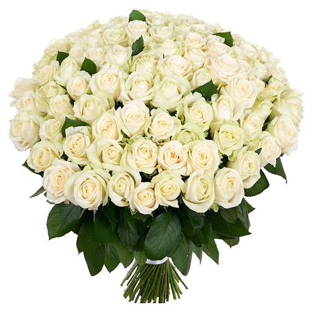 Букет 101 белая роза (70 см) "Великолепная радость"